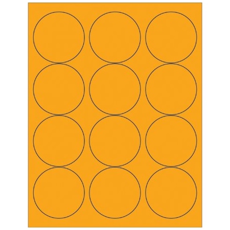 Bsc Preferred 2-1/2'' Fluorescent Orange Circle Laser Labels, 1200PK BUY00019311